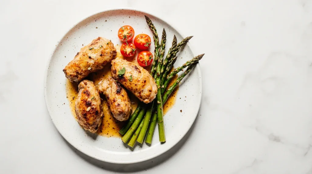 Juicy and crispy chicken wings served on a plate